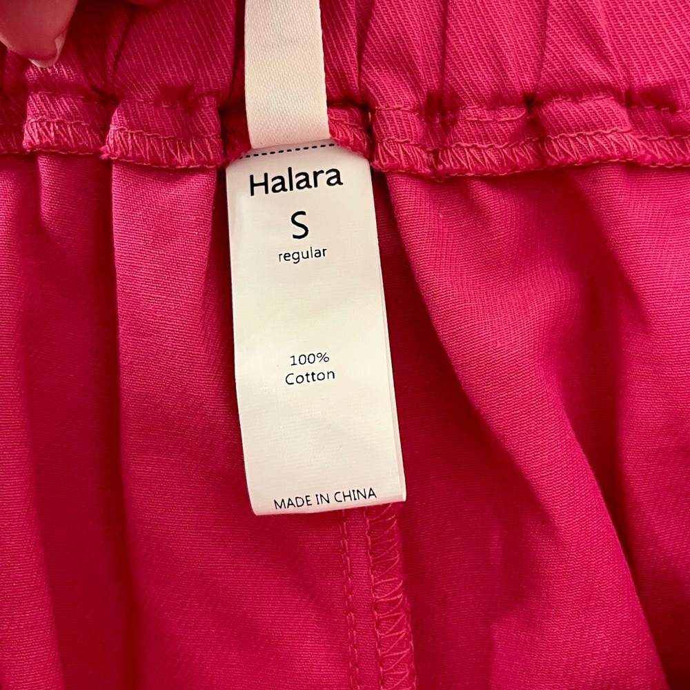 Halara Mid Rise Casual Joggers Pockets Women Small Pink 100% Cotton Elastic Cuff - Picture 6 of 11
